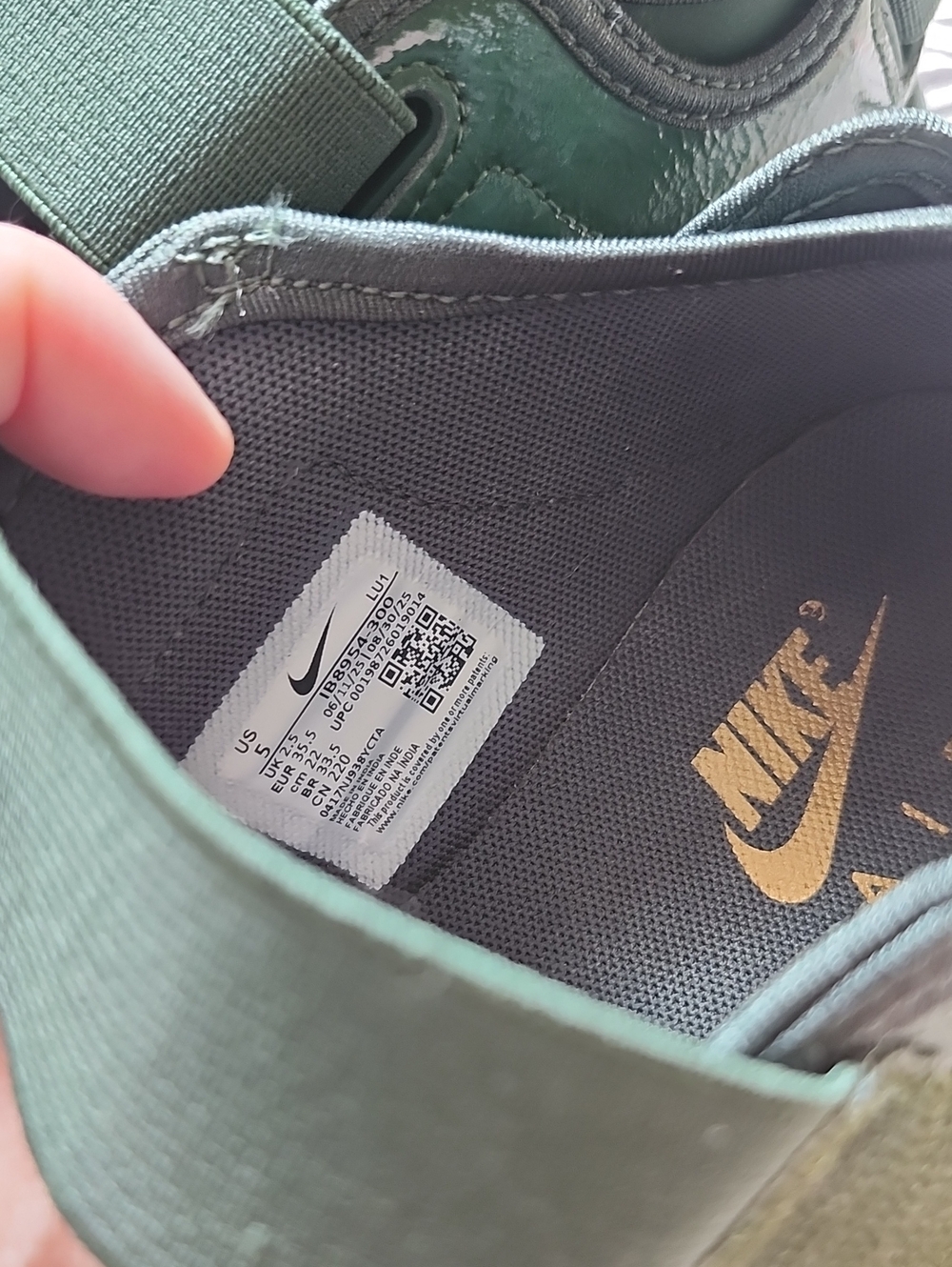 Nike Air Rift Green Leather Size 5 - Picture 4 of 4